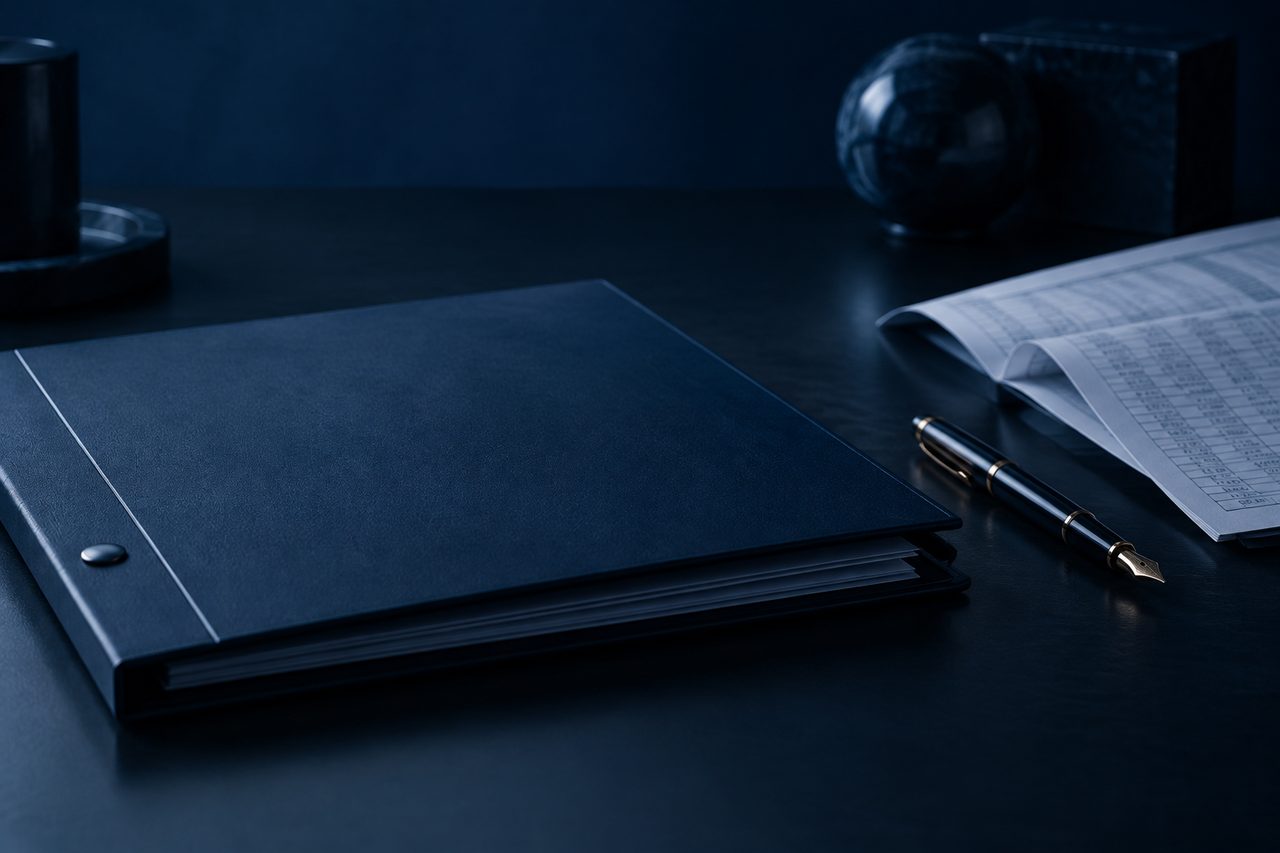 Editorial navy still life illustrating 10 Ways Business Owners Could Use a 30% Credit on Income Taxes in 2024 to Drive Growth and Value