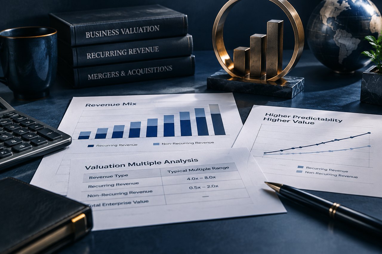 Editorial illustration for Certainly! Let’s dive into the importance of recurring revenue in the computation of a business sales multiple.