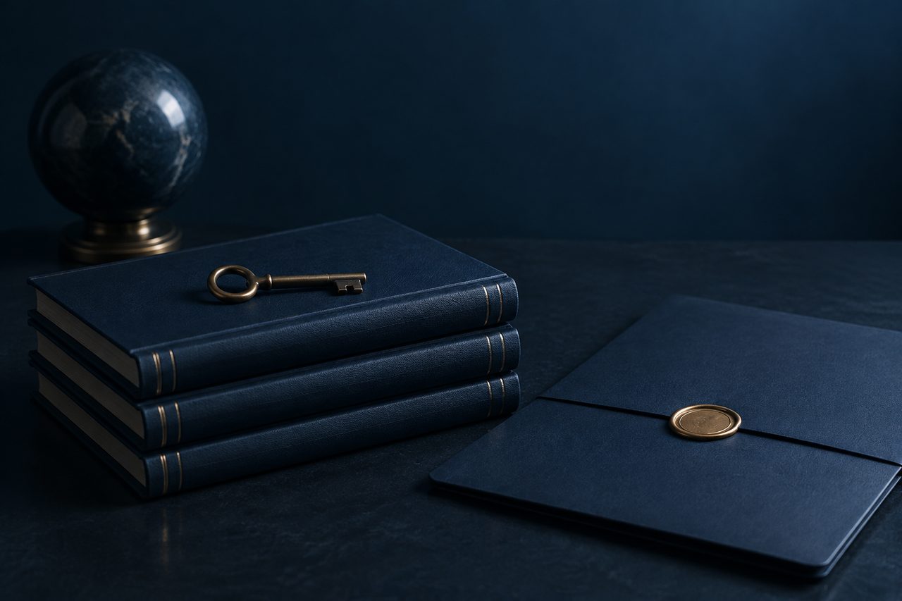 Editorial navy still life illustrating Enhancing Business Value for Buyers: The Power of Documented Systems, Procedures, and Controls
