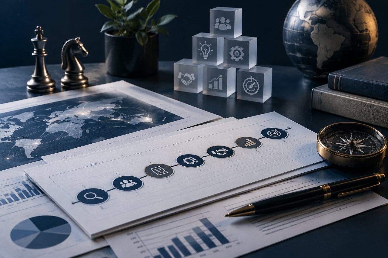 Editorial illustration for Mastering B2B Strategic Partnerships: A Seven-Step Blueprint for Success