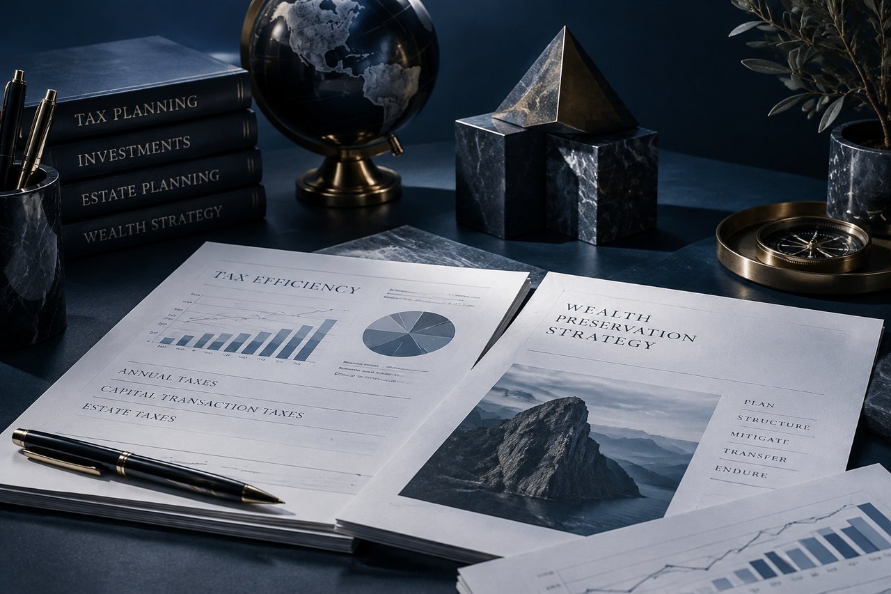 Editorial illustration for Mitigating Annual Taxes, Capital Transaction Taxes, and Estate Taxes