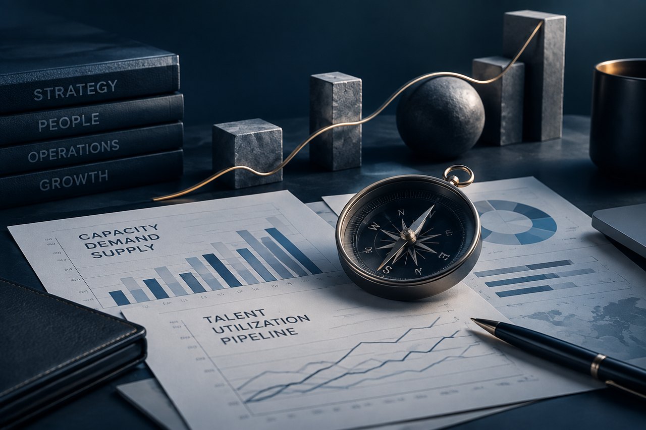 Editorial illustration for Navigating Capacity Challenges in the Professional Services Industry