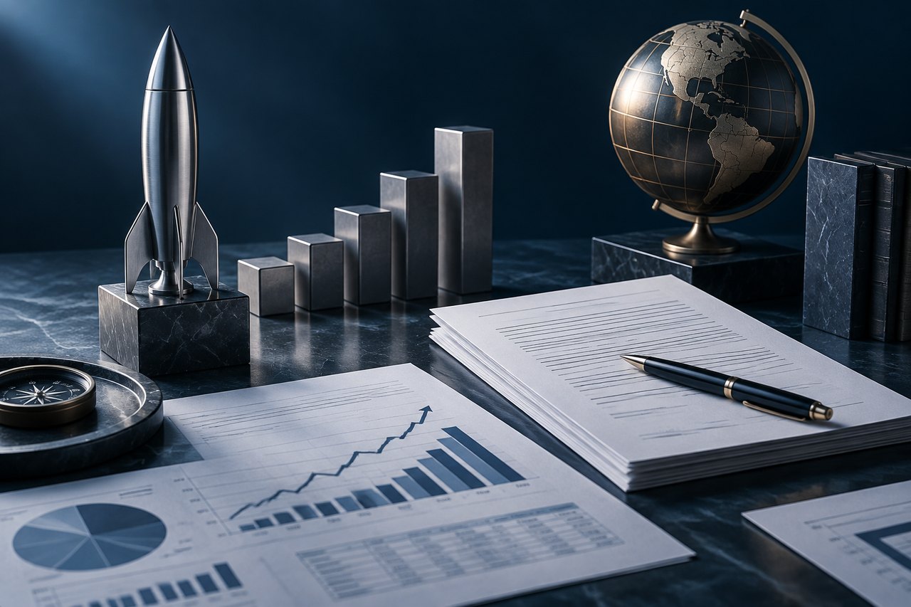 Editorial illustration for Rocket Valuation – Long Term Contracts