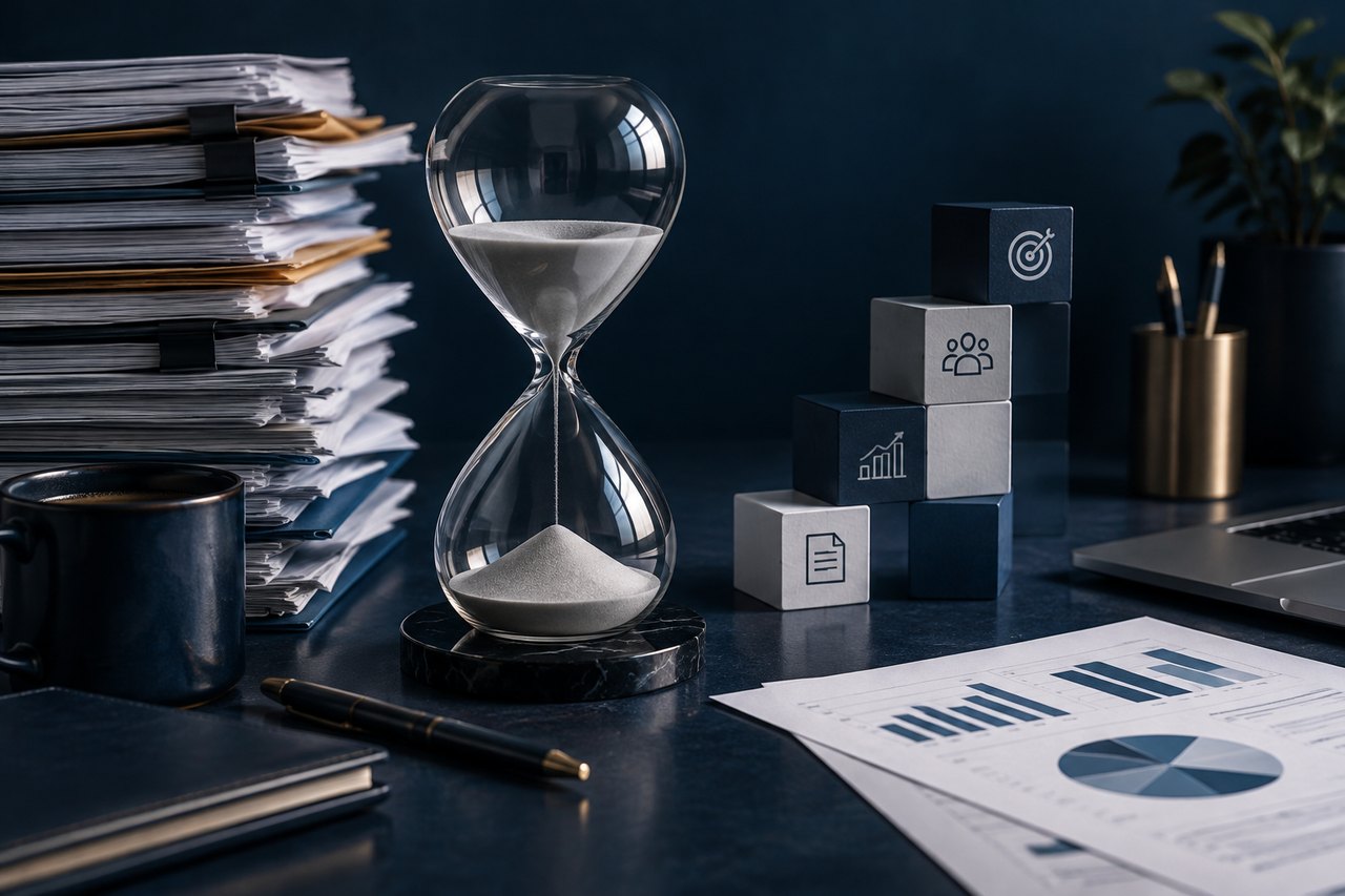 Editorial illustration for Tackling Poor Time and Priority Management in Professional Service Firms