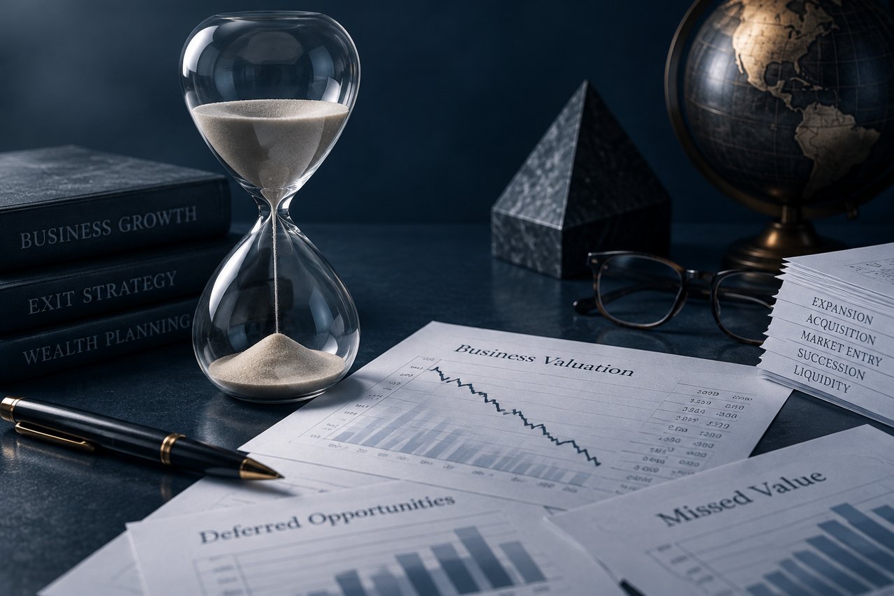Editorial illustration for The Costly Consequences: Downsides of Delaying Value Maximization for Business Owners