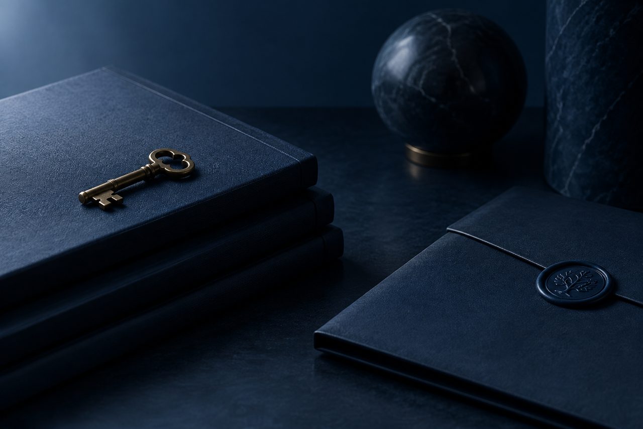 Editorial navy still life illustrating The Hidden Opportunity in Business Valuation: Why Focusing on Multiples Outshines Short-Term Profit