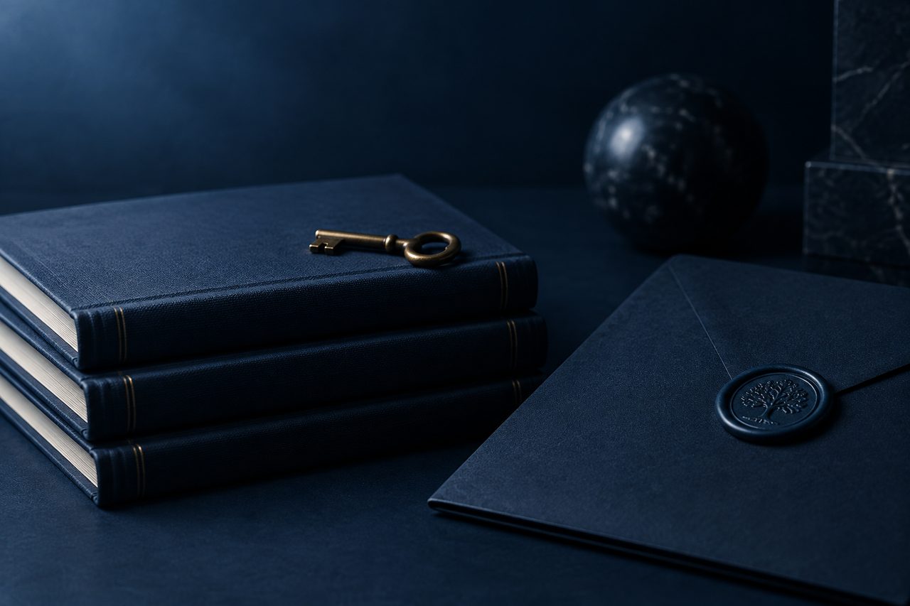 Editorial navy still life illustrating The Hidden Risks of Dependence on Key Employees, Customers, and Suppliers: How It Lowers Business Valuations