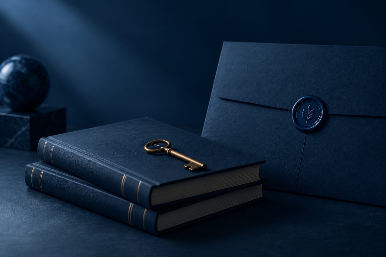 Editorial navy still life illustrating The Hidden Value of Non-Recurring Revenue Businesses