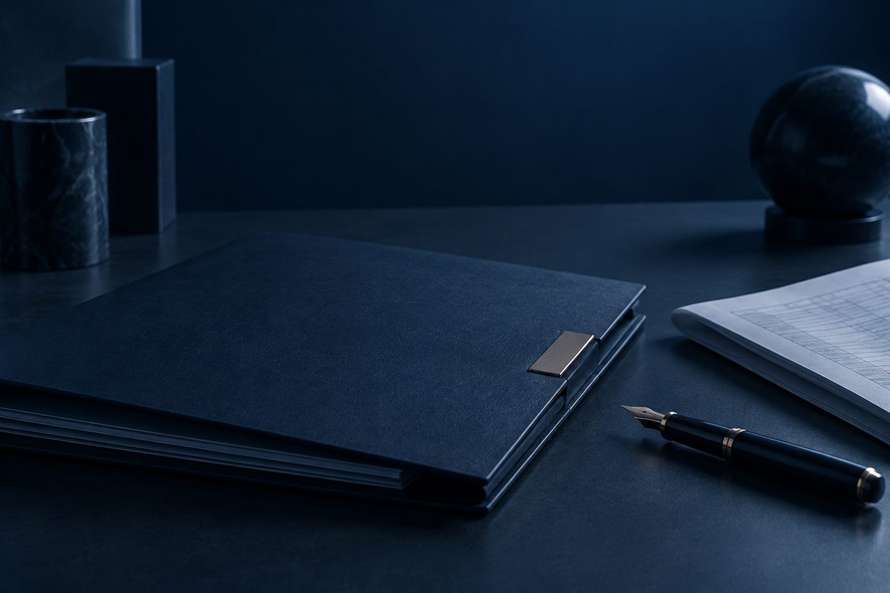 Editorial navy still life illustrating The Importance of a High-Quality Website for Effective Business Communication