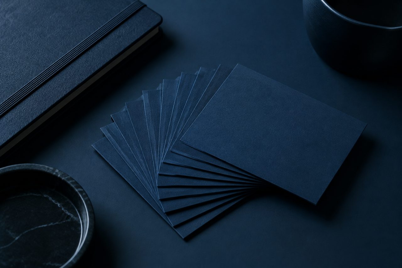 Editorial navy still life illustrating The Importance of Developing Strong Brand Awareness and Tips to Enhance It