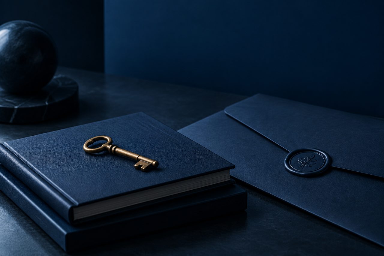 Editorial navy still life illustrating The Importance of Regular Accountability Loops for Marketing Strategies