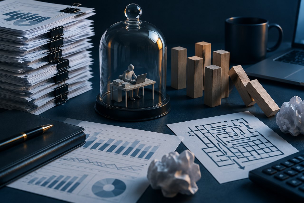 Editorial illustration for The Perils of Micromanagement: Navigating the Pressures and Risks for Business Owners