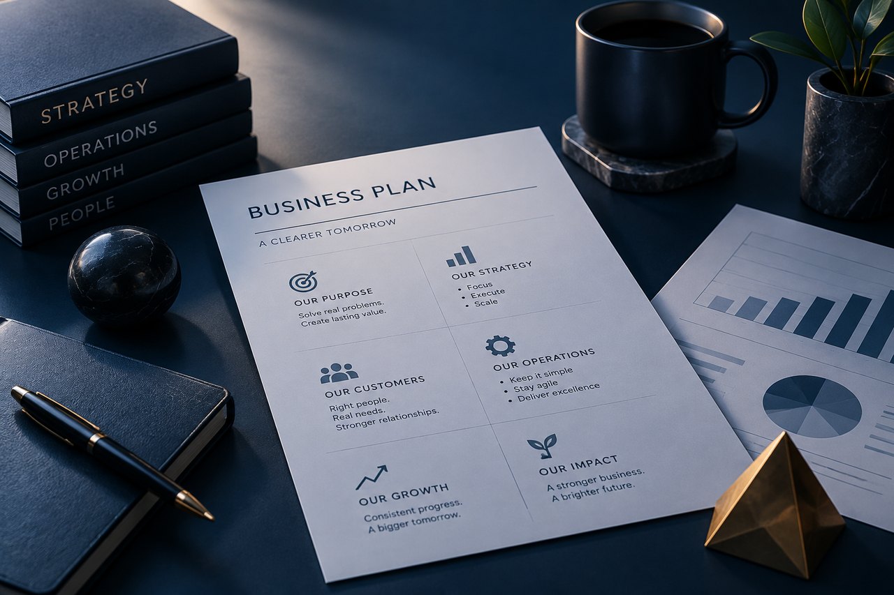 Editorial illustration for The Power of Simplicity: Why a One-Page Business Plan is Key to Consistent Growth