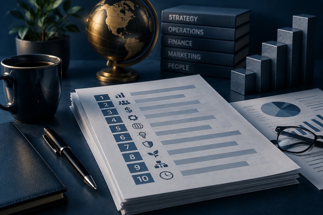 Editorial illustration for The Top Ten Issues Facing Small Businesses