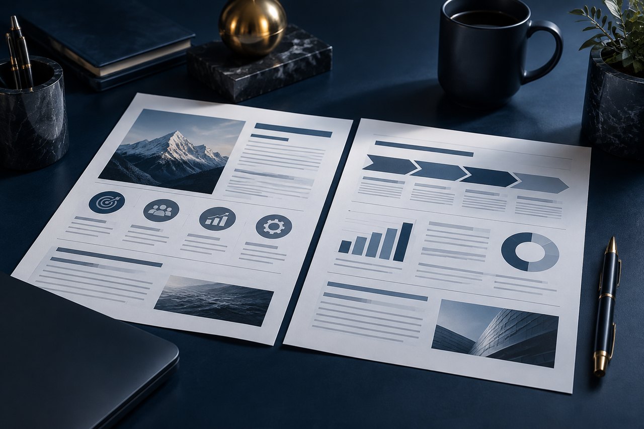 Editorial illustration for The Two Page Marketing Plan