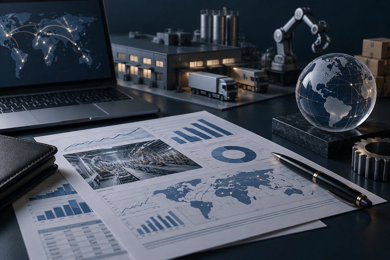 Editorial illustration for Title: Revolutionizing Manufacturing and Distribution: The Impact of AI on Operations