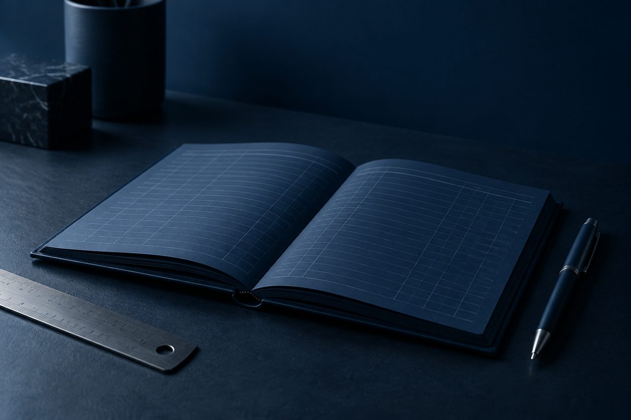 Editorial navy still life illustrating Understanding the Critical Difference Between Retirement Needs and Business Worth