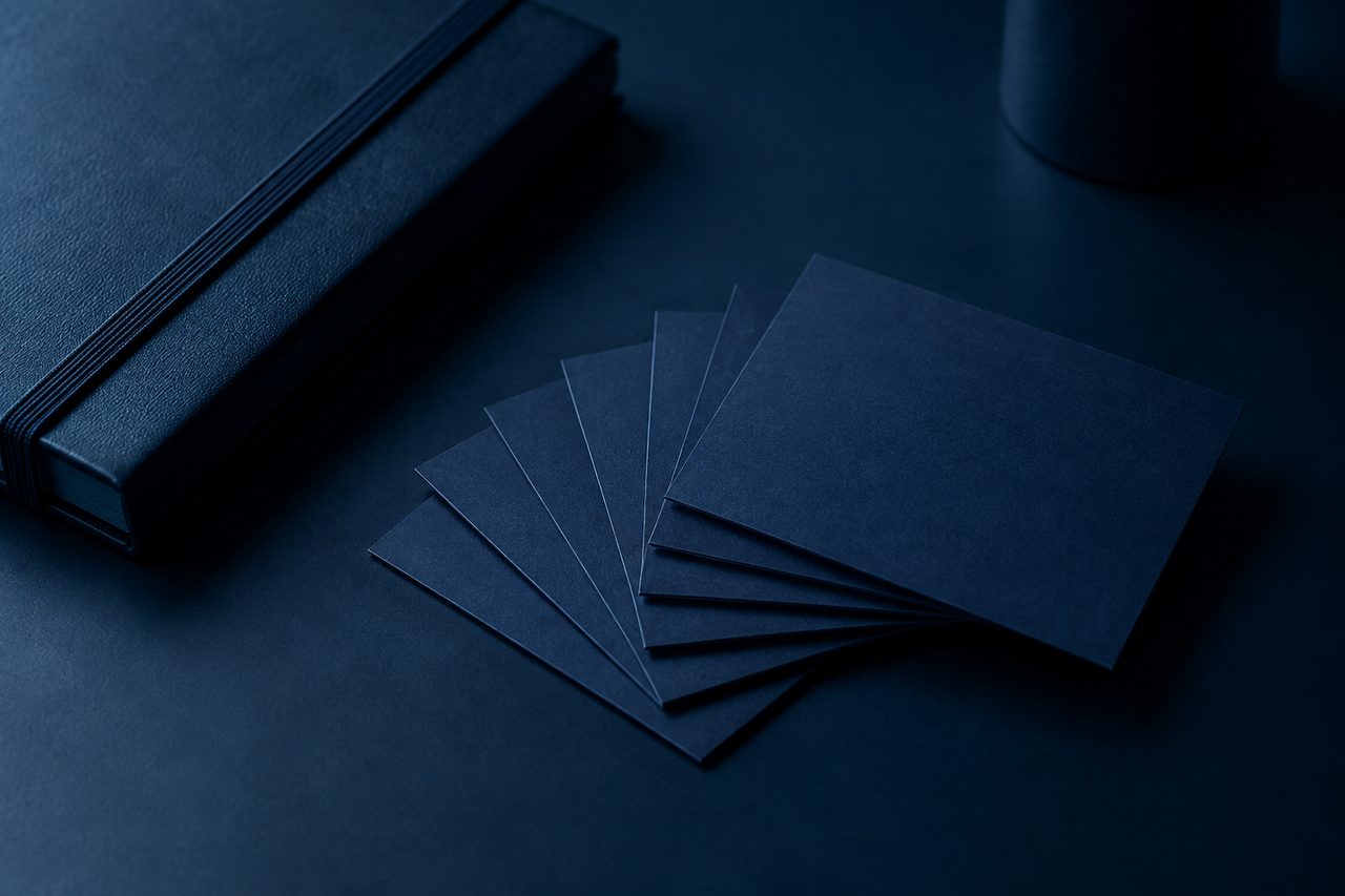 Editorial navy still life illustrating Understanding Your Ideal Customer: A Key to Success for Small and Mid-Sized Businesses