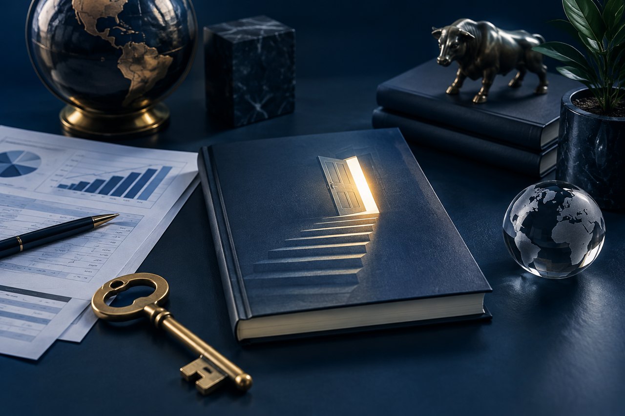 Editorial illustration for Unlocking Business Wealth – Book Promotion