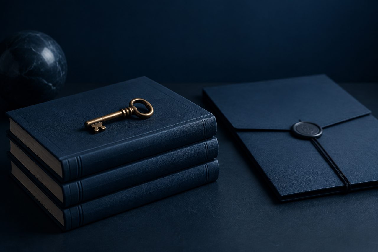 Editorial navy still life illustrating Unlocking Growth: Start with Your Existing Customers