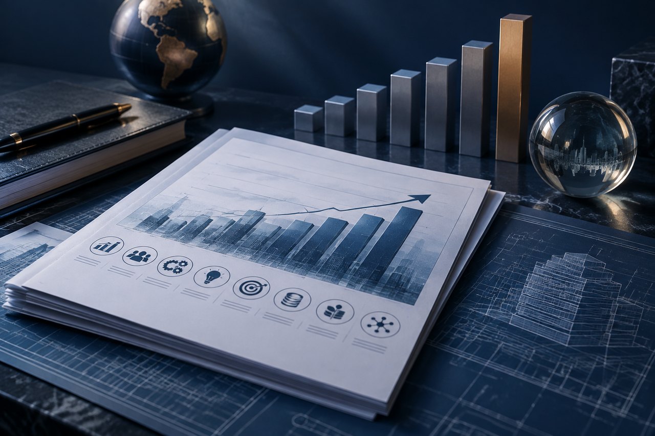 Editorial illustration for Unveiling the Blueprint for Business Value: Value Builder’s Eight Key Drivers