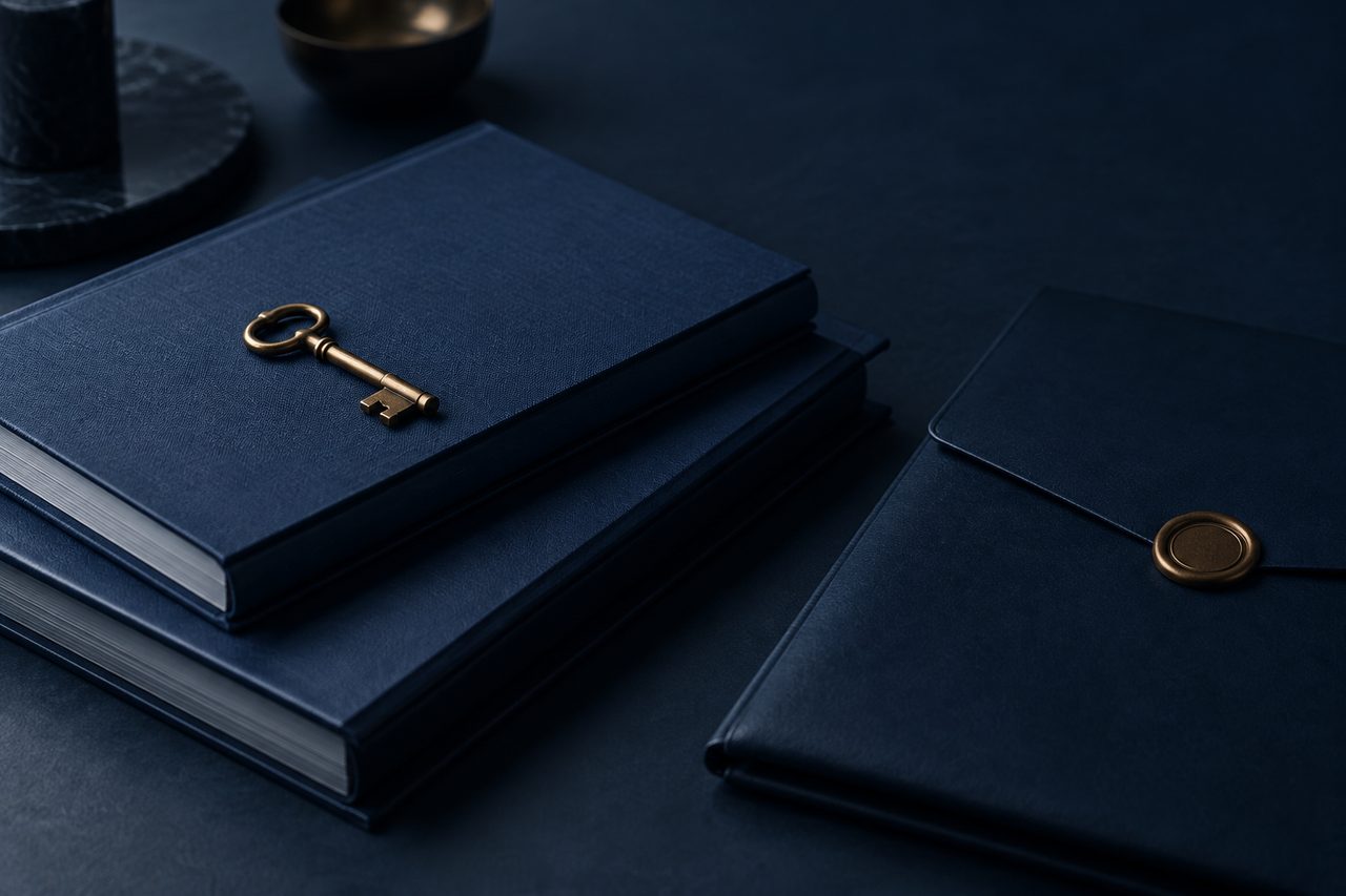 Editorial navy still life illustrating Why Businesses Must Be Clear About Their Target Markets and Competitive Advantage to Maximize Valuations