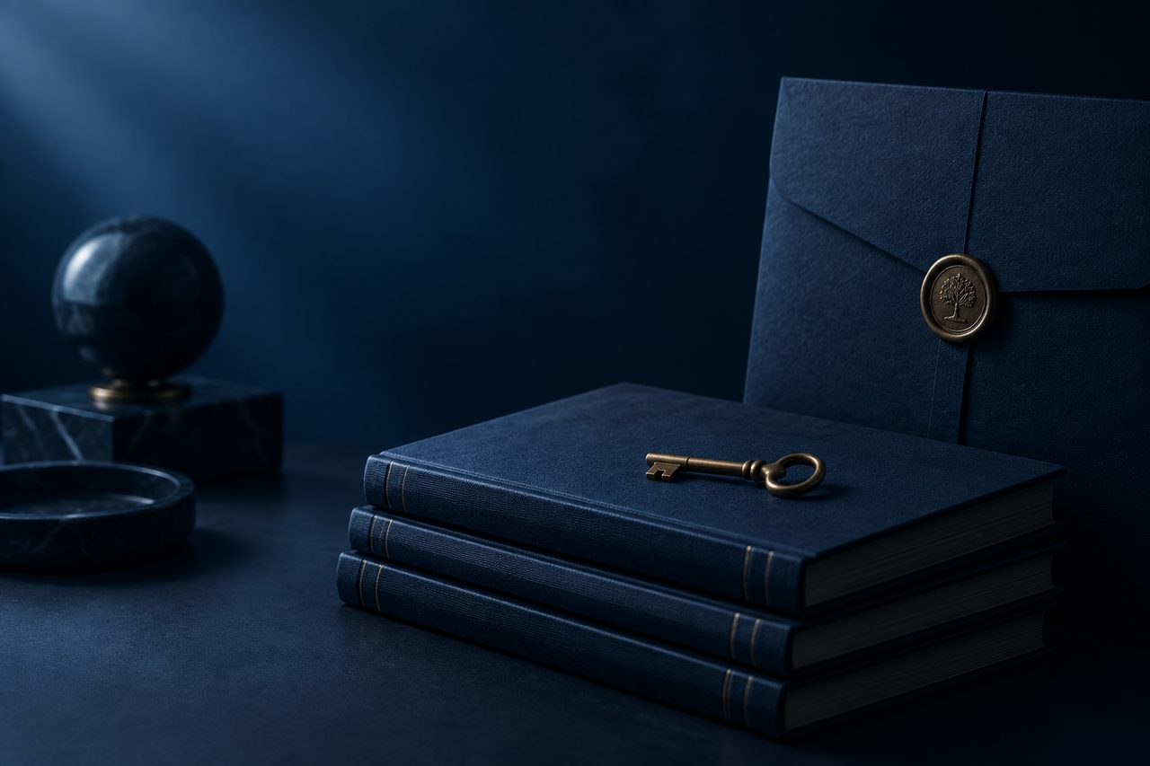 Editorial navy still life illustrating Why You Must Be Well-Positioned and Well-Regarded in Your Market to Achieve a Premium Multiple